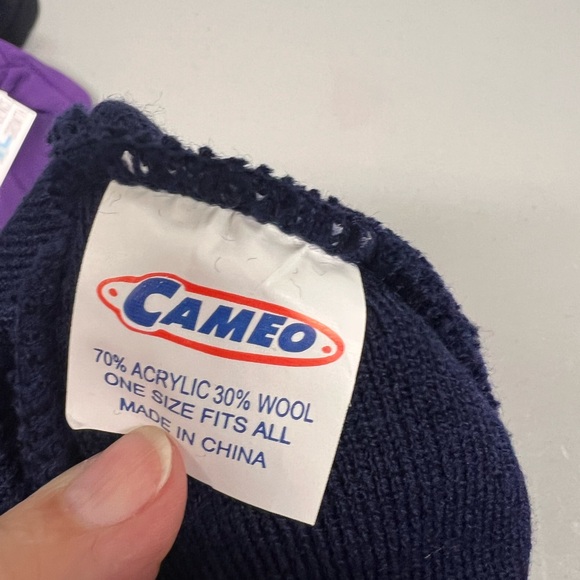 Cameo Dark Blue Wool Blend Beanie - Picture 2 of 2